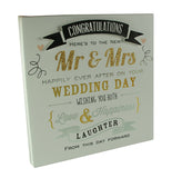 Wedding Congratulation Wall Plaque Gift - hanrattycraftsgifts.co.uk