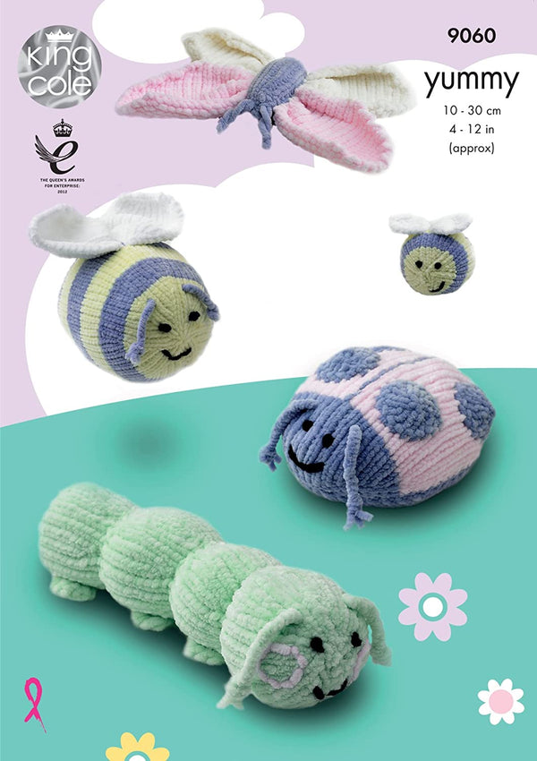 King Cole 9060 Knitting Pattern Bug Insect Toys in King Cole Yummy Chunky