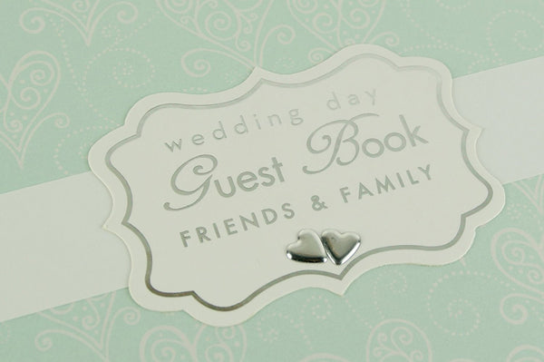 Love & Cherish Pearlised Paperwrap Guest Book Wedding Gift - hanrattycraftsgifts.co.uk