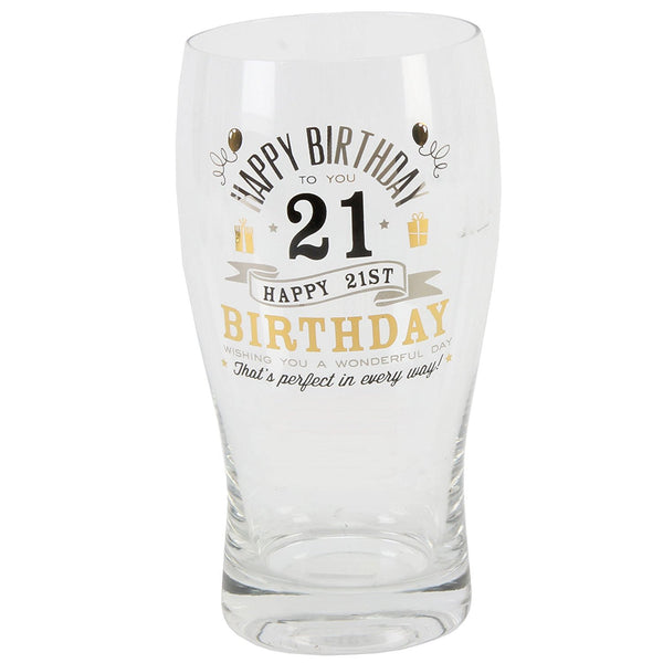 Signography 21st Birthday Pint Glass (G32321) - hanrattycraftsgifts.co.uk