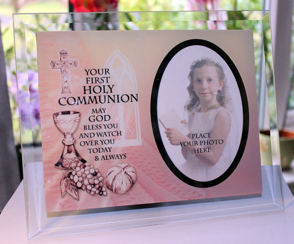 Inspirational Glass Poem Photo Frame Her First Holy Communion Gift Keepsake Present to Treasure Forever! - hanrattycraftsgifts.co.uk