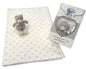 Babies Soft Teddy Bear & Star Blanket - Gift Bag Set - hanrattycraftsgifts.co.uk