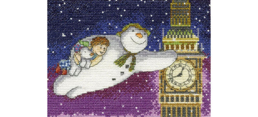 DMC Flying Past Big Ben 14 Count Cross Stitch Kit, Multi-Colour - hanrattycraftsgifts.co.uk