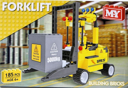 M.Y 185 pcs FORKLIFTS BUILDING BRICKS Set Kids FUN TY3174 Age 6+ - hanrattycraftsgifts.co.uk