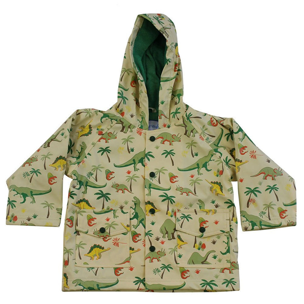 Powell Craft Boys Dinosaur Raincoat-Rain Mac.multicoloured Size: 6-7 Years - hanrattycraftsgifts.co.uk