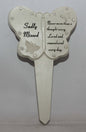 Sadly Missed Diamante Memorial Butterfly Stake Garden Stone Plaque Grave Ornament pushes in ground - hanrattycraftsgifts.co.uk