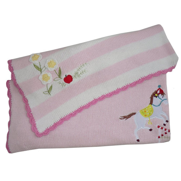 my pony knitted blanket - hanrattycraftsgifts.co.uk