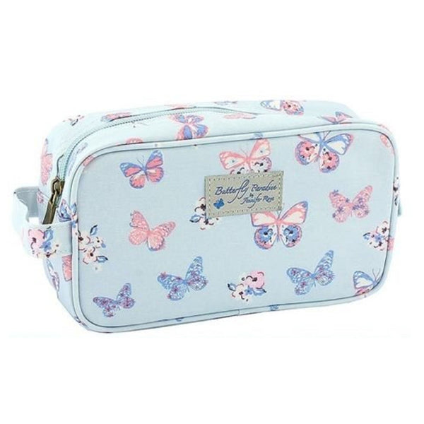 Lesser & Pavey Jennifer Rose Wipe Clean Laminated Canvas Butterfly Paradise Small Wash Bag Cosmetics Bag Toiletry Bag. - hanrattycraftsgifts.co.uk