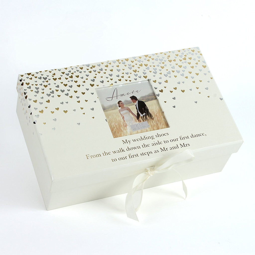Brides Bridal Wedding Shoe Box with Space for Photo. - hanrattycraftsgifts.co.uk
