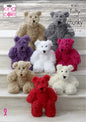 King Cole 9101 Knitting Pattern Childrens Teddy Bear Toys in Tufty Super Chunky