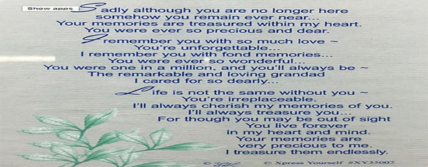 In Loving Memory - Of A Dear Grandad - Grave/Graveside Memorial Card - hanrattycraftsgifts.co.uk