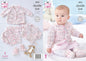 King Cole Baby DK Knitting Pattern Lace Matinee Coat Cardigans & Bootees (5852)