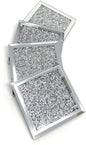 Lesser and Pavey Set of 4 Square Glass Rhinestone Coasters, 10 x 10 cm