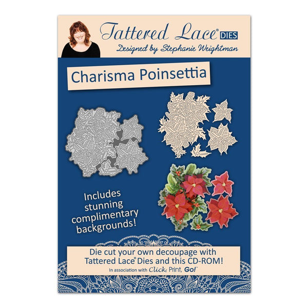 tattered lace christmas charisma poinsettia cd rom set - hanrattycraftsgifts.co.uk