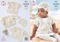 King Cole Baby DK Knitting Pattern Matinee Coat Crossover Cardigan & Hat (5851)