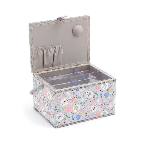 Large Sewing Bee Fabric Sewing Box from Groves, Hobby Gift MRL86 - hanrattycraftsgifts.co.uk