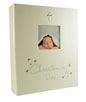 Christening Day Photo Album with Silver Cross - hanrattycraftsgifts.co.uk