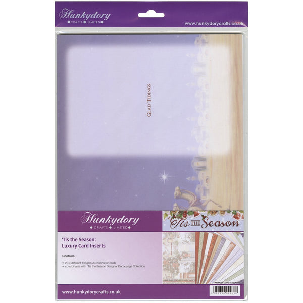 Tis The Season Luxury Inserts For Cards 20/Pkg- - hanrattycraftsgifts.co.uk