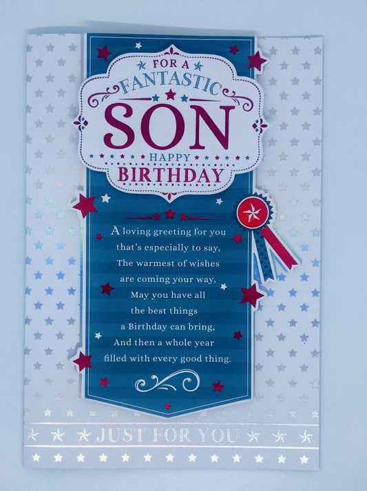 Special Son on Your Birthday Prestige Keepsake Boxed Cards - hanrattycraftsgifts.co.uk