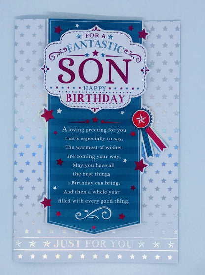 Special Son on Your Birthday Prestige Keepsake Boxed Cards - hanrattycraftsgifts.co.uk