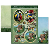 hunkydory adorable scorable sports & leisure time designer decoupage set on the green & gone fishing - hanrattycraftsgifts.co.uk