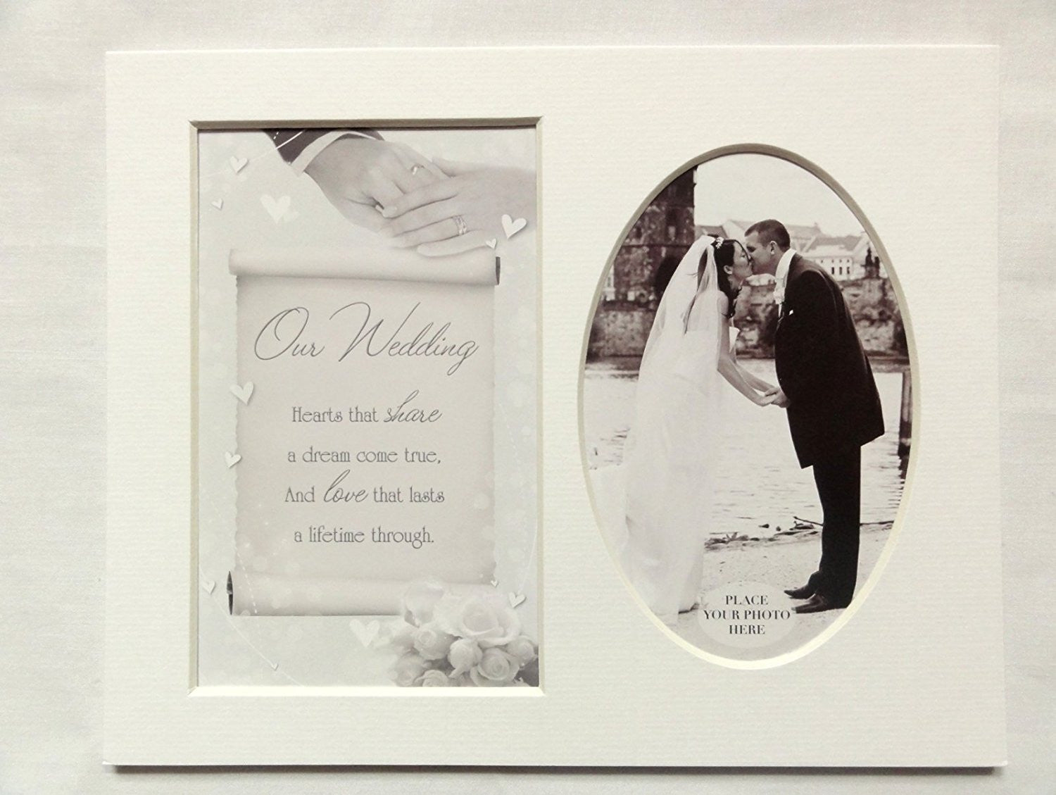 10 x 8 Sentiment Photo Mount Our Wedding Message - hanrattycraftsgifts.co.uk
