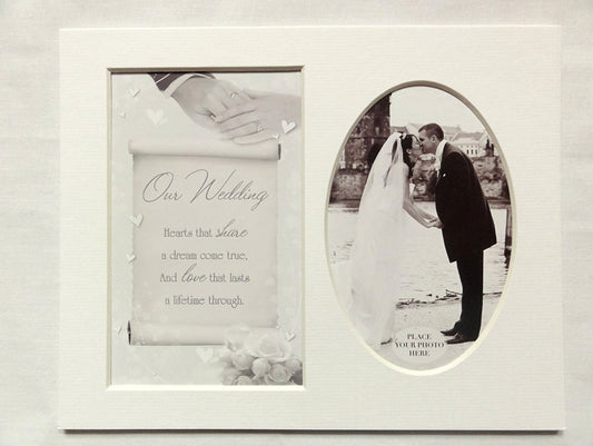 10 x 8 Sentiment Photo Mount Our Wedding Message - hanrattycraftsgifts.co.uk