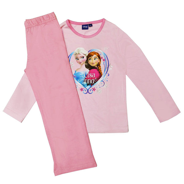 Disney Frozen Pyjama Set NH2227 - Baby Pink Anna & Elsa - 8A - hanrattycraftsgifts.co.uk