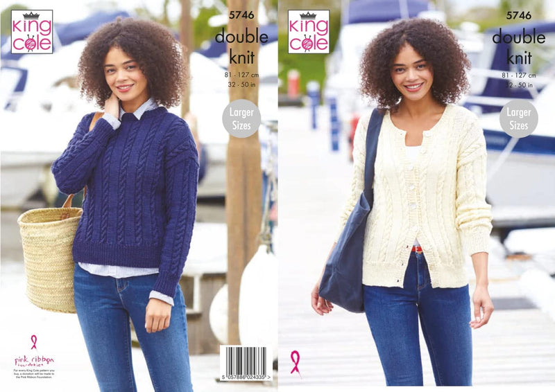 King Cole 5746 Adult Cardigan Knitting Pattern