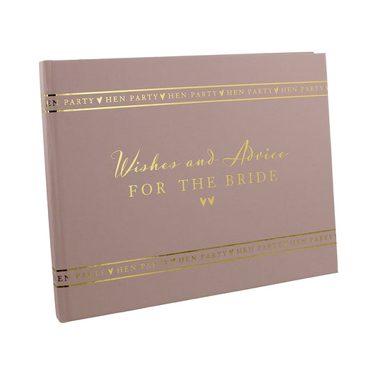 HEN PARTY Wishes & Advice For The Bride Pink Guest Book - hanrattycraftsgifts.co.uk