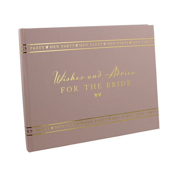 HEN PARTY Wishes & Advice For The Bride Pink Guest Book - hanrattycraftsgifts.co.uk