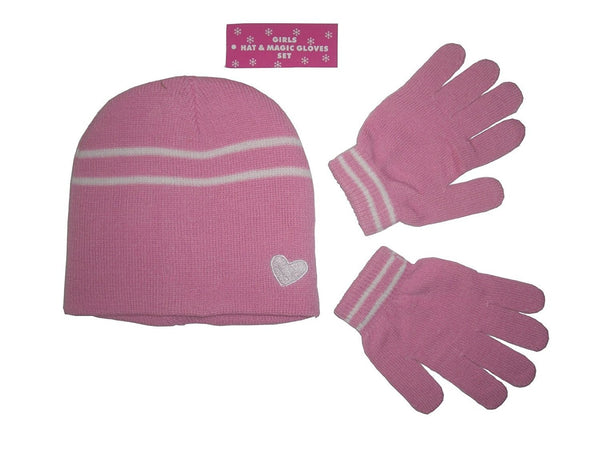 Girls Hat & Magic Gloves Set - Perfect for those Cold Winter Days - hanrattycraftsgifts.co.uk
