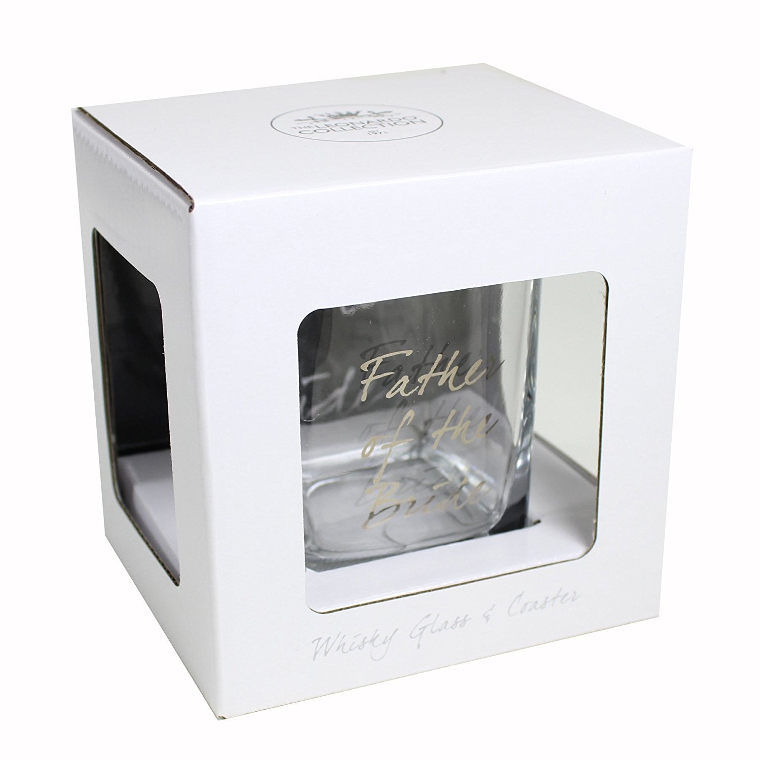 Wedding FATHER of the Bride Whisky Glass & Coaster Thank You Gift LP - hanrattycraftsgifts.co.uk
