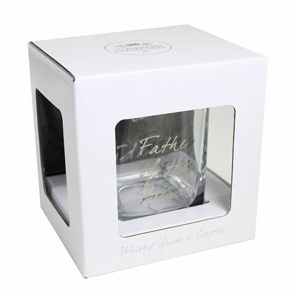 Wedding FATHER of the Bride Whisky Glass & Coaster Thank You Gift LP - hanrattycraftsgifts.co.uk