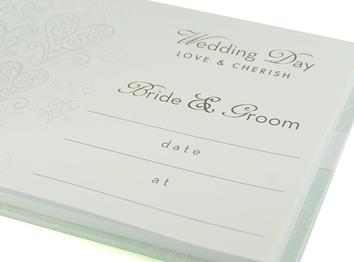 Love & Cherish Pearlised Paperwrap Guest Book Wedding Gift - hanrattycraftsgifts.co.uk