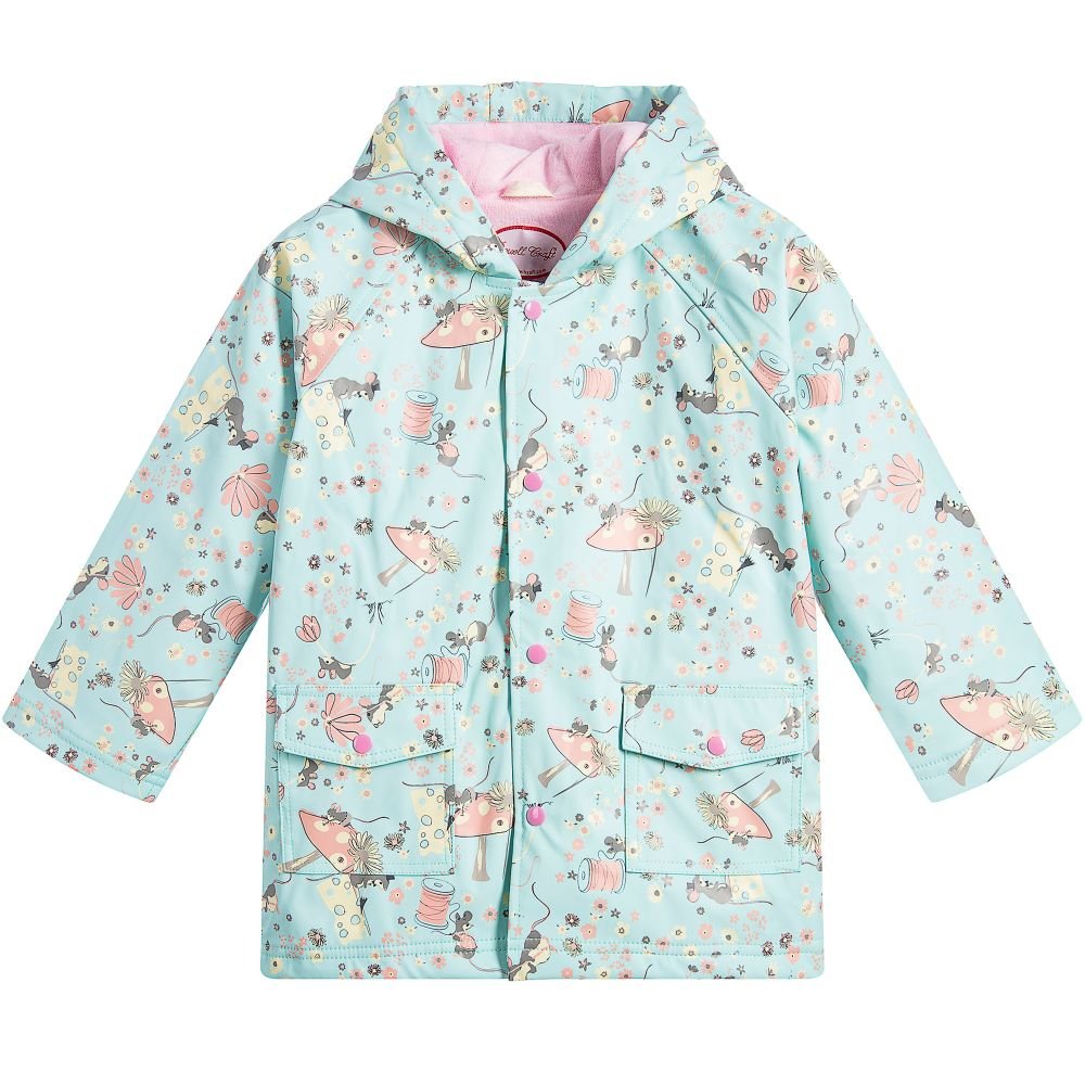 Powell Craft Girls Mouse Raincoat/ Rain Mac. 1-7 Years.blue - hanrattycraftsgifts.co.uk
