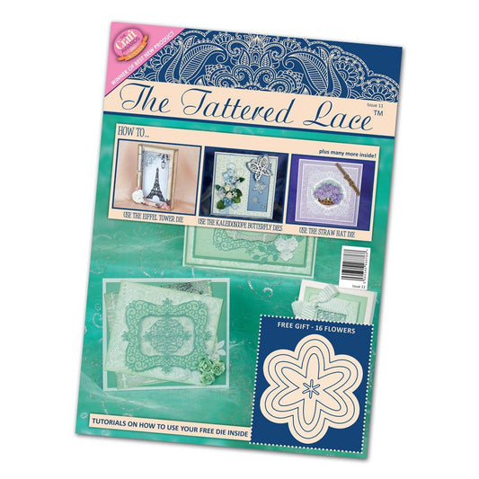The Tattered Lace Craft Magazine Issue 11 + Free 5 Nesting Flowers Die - hanrattycraftsgifts.co.uk