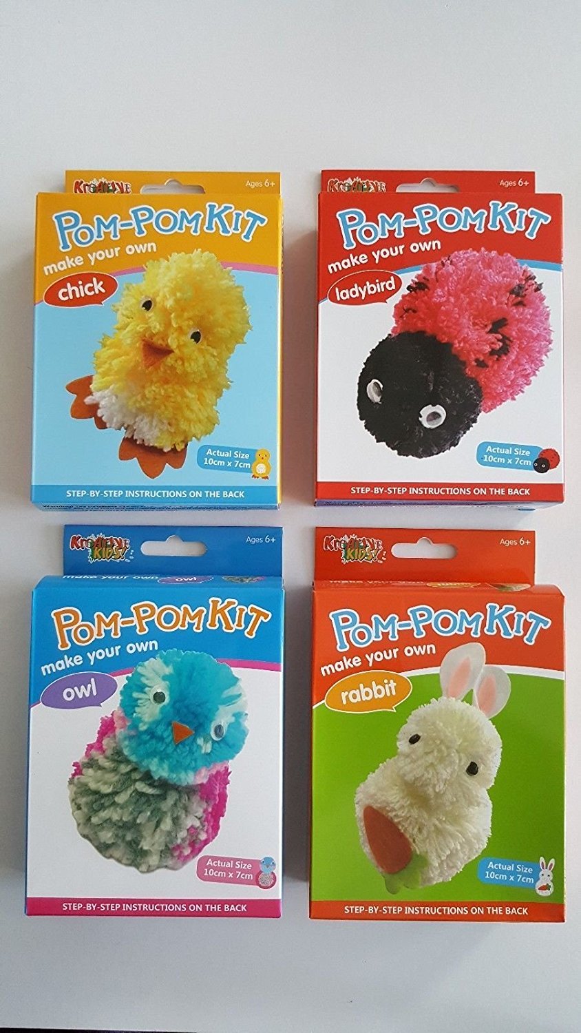 Make Your Own Pom-Pom Kit Kids Children's Creative Activity Craft Set - hanrattycraftsgifts.co.uk