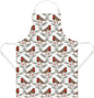 Thornback and Peel Robin and Holly Apron, Cotton, White, 60 x 80 x 3 cm