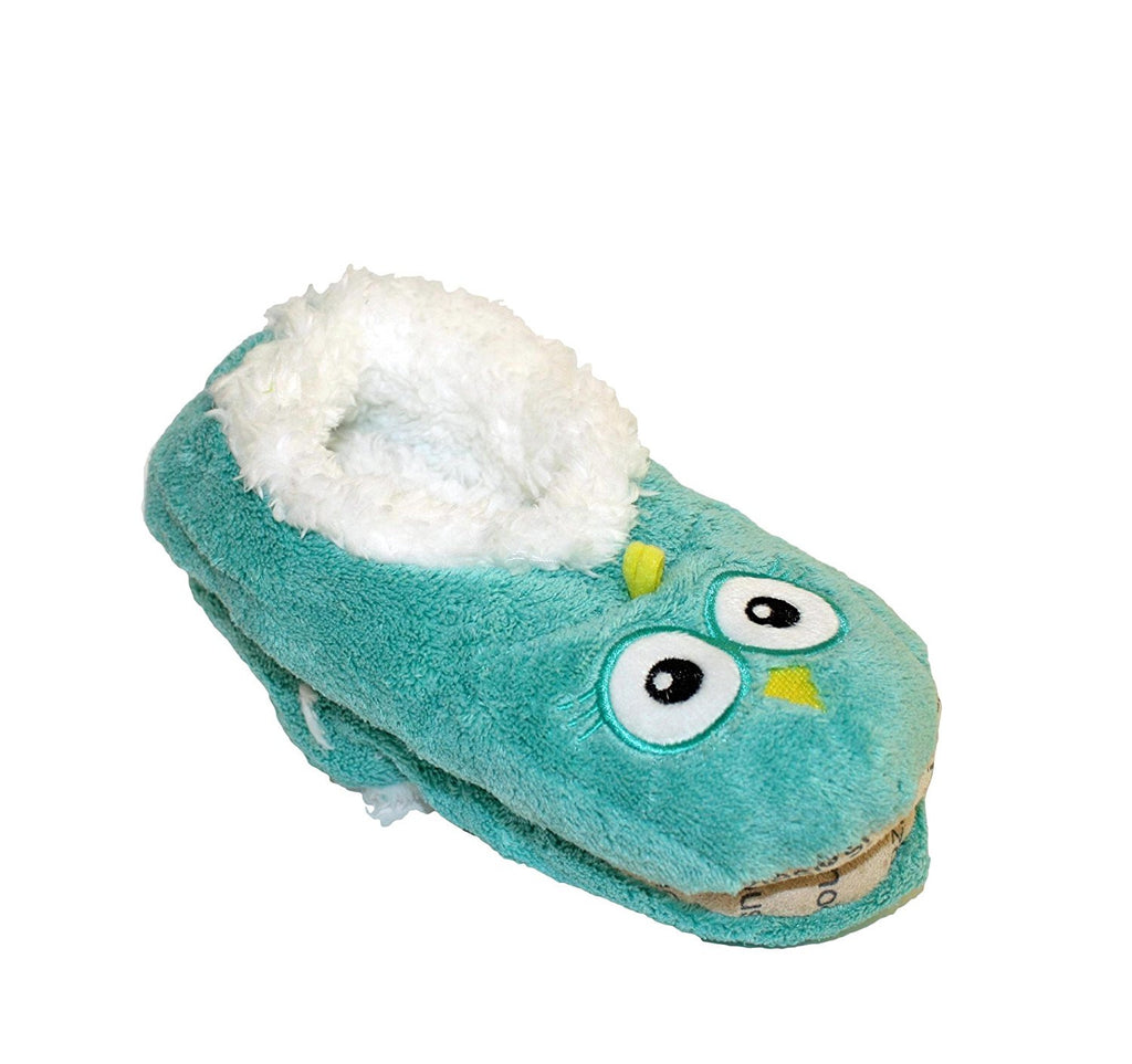 NEW Snoozies Cozy Little Animals Indoor Fleece Slippers with Non Slip Sole (UK 3-4, Blue Owl) - hanrattycraftsgifts.co.uk