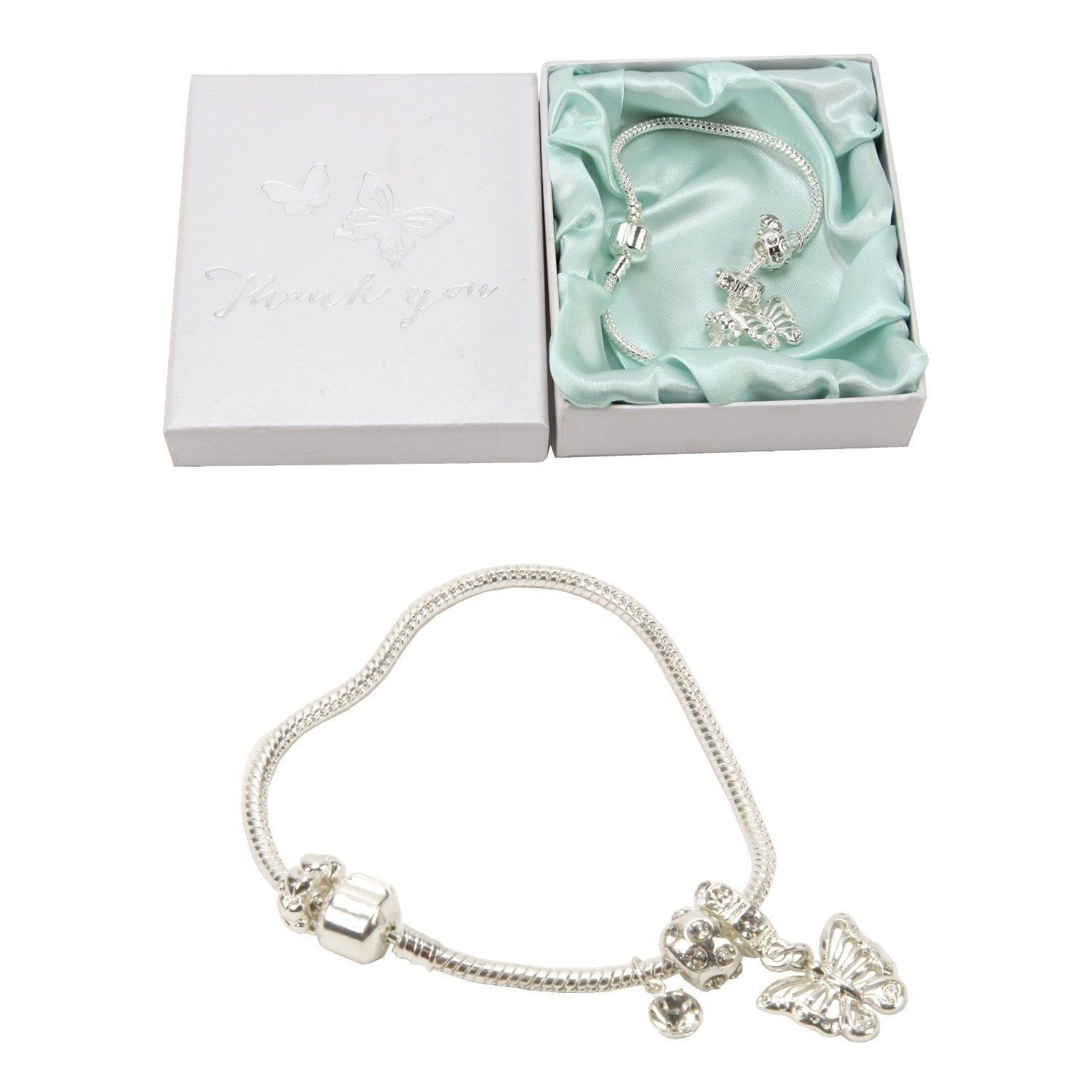 bridesmade bracelit wings love thank you silver plated - hanrattycraftsgifts.co.uk
