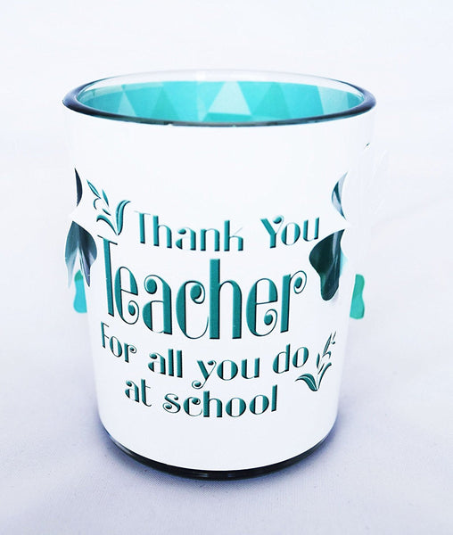 Thank You Teacher Tealight Candle Holder School Children End Term Gift Presents - hanrattycraftsgifts.co.uk