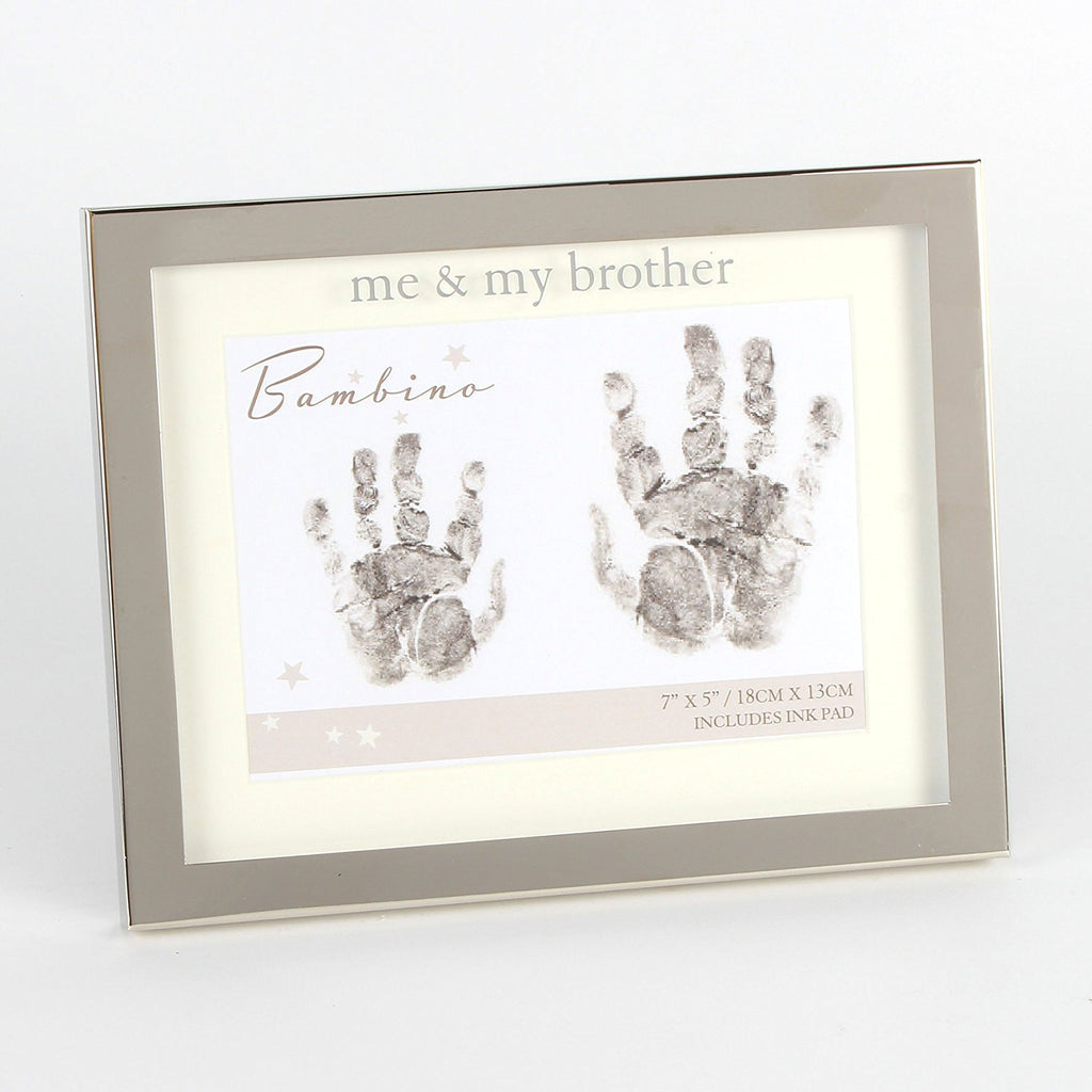 Me and My Brother Hand print 7" x 5" Photo Frame Baby Gift - hanrattycraftsgifts.co.uk