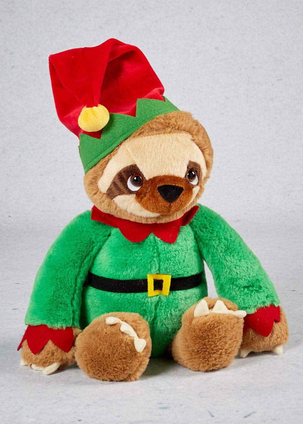 Keel Toys Sloth With Elf outfit 25cm soft toy - hanrattycraftsgifts.co.uk