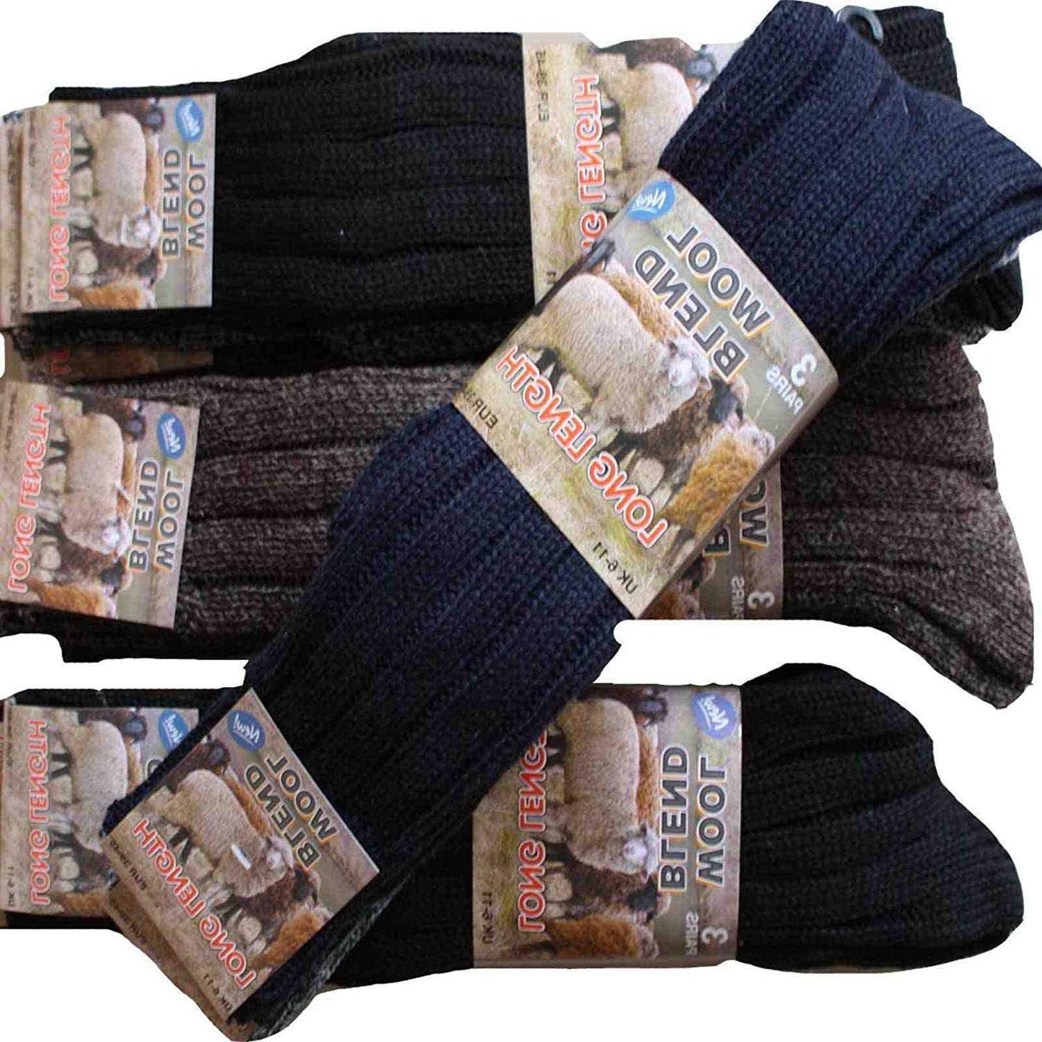 Details about New 3 Pairs Mens Wool Blend Long Length Chunky Boot Thermal Socks 6-11 - hanrattycraftsgifts.co.uk