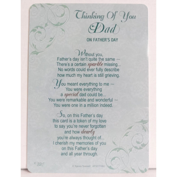 Xpress Yourself Thinking Of You Dad Graveside Memorial Card - hanrattycraftsgifts.co.uk