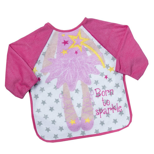 Baby Boys and Girls Novelty Terry Bib with Sleeves - hanrattycraftsgifts.co.uk