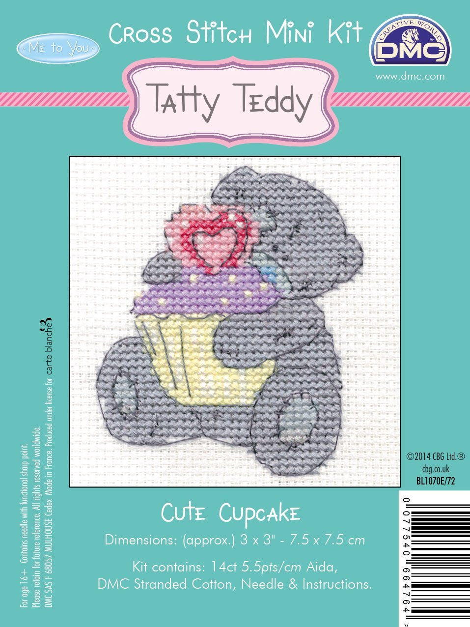 Me to you Cute Cupcake Mini Cross stitch Kit - hanrattycraftsgifts.co.uk