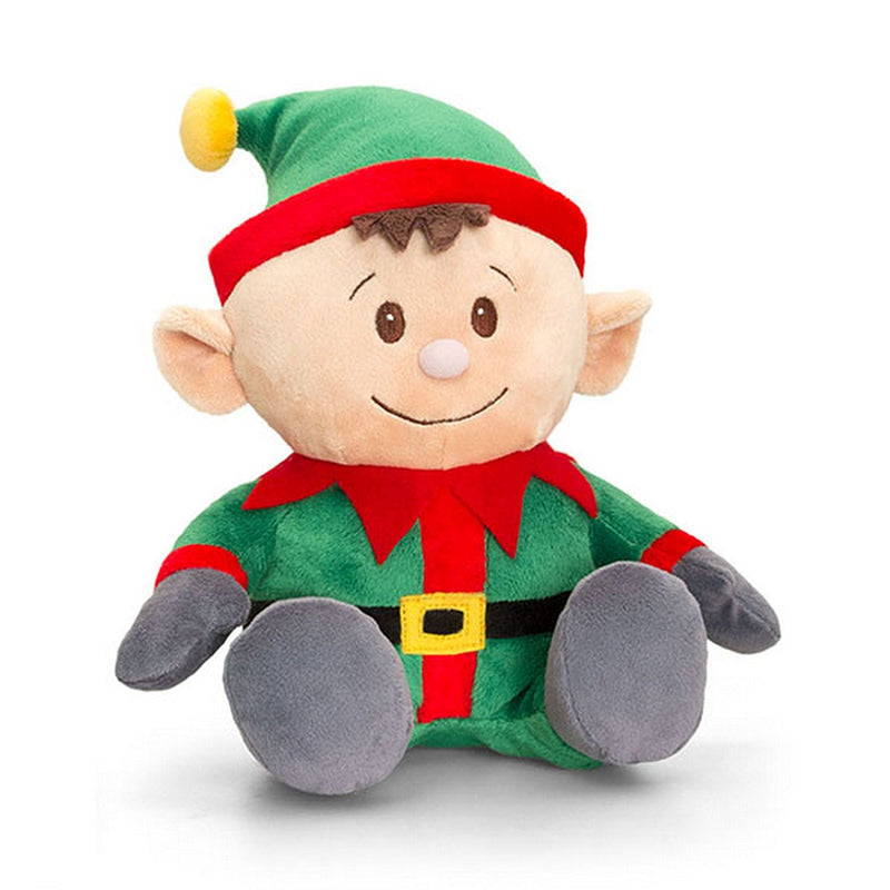 Keel Toys Sitting Christmas Elf Plush Toy - hanrattycraftsgifts.co.uk