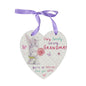 Grandma Decorative Heart, Bunny and Flowers Hanging Wall Plaque - hanrattycraftsgifts.co.uk